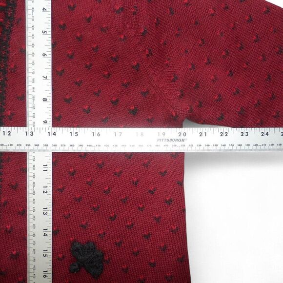 Susan Bristol Vintage Hand Embroidered Cardigan Sweater Women's S Burgundy Red - Picture 6 of 8